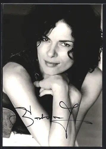 AK Barbara Auer, Portrait, Autograph