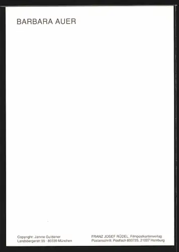 AK Barbara Auer, Portrait, Autograph