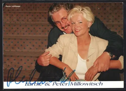 AK Barbie & Peter Millowitsch, Portrait, Autograph