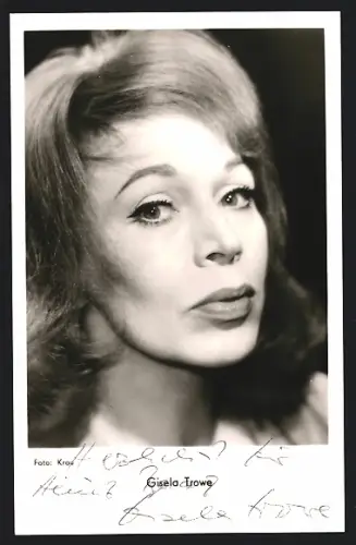 AK Gisela Trowe, Portrait, Autograph