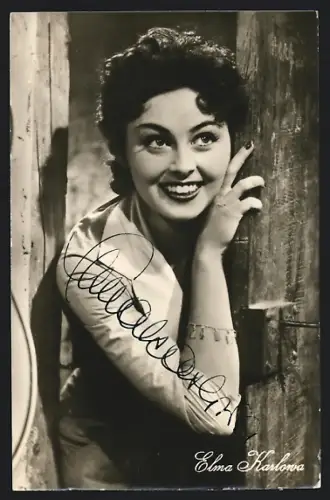 AK Elma Karlowa in einer Filmszene, Autograph