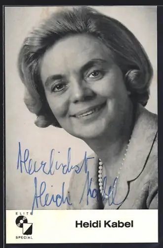 AK Heidi Kabel lächelt, Autograph