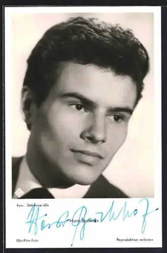 AK Horst Buchholz als junger Mann, Autograph