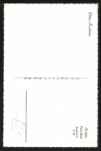 AK Elma Karlowa in ärmelloser Bluse, Autograph