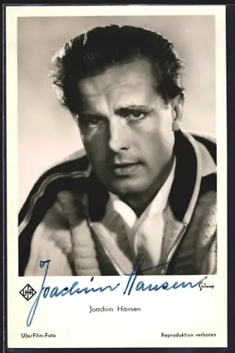 AK Joachim Hansen mit ernstem Blick, Autograph