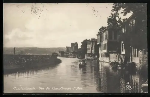 AK Constantinople, Vue des Eaux-Douces d`Asie, Häuser am Ufer