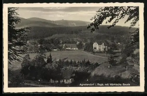 AK Agnetendorf, Blick vom Berg auf den Ort