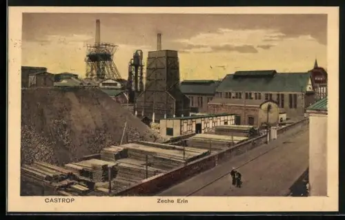 AK Castrop, Abendstimmung an der Zeche Erin