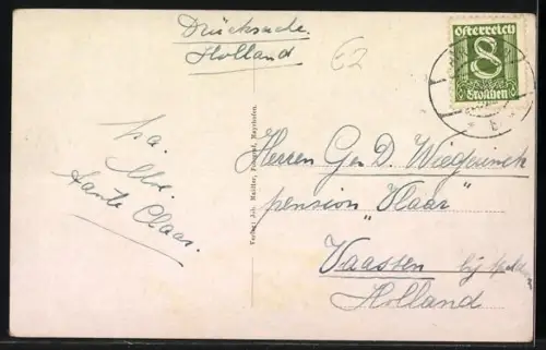 AK Mayrhofen /Zillertal, Gasthof zur alten Post mit Bergpanorama