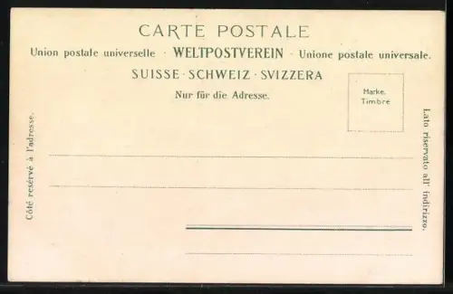 AK Weggis, Partie an der Kirche, Gebirgspanorama