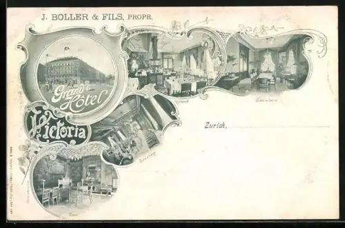 AK Zürich, Grand Hotel Victoria, Restaurant, Salon de Lecture