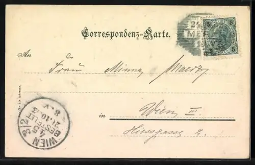 AK Meran, Gilfpromenade mit dem Steinernen Steg