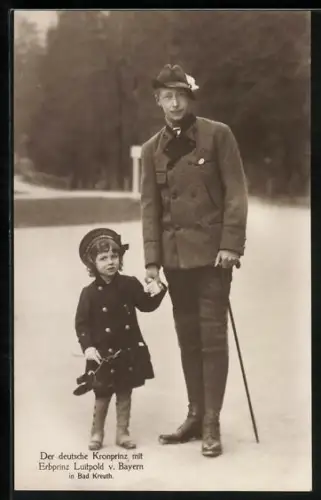 AK Bad Kreuth, Der deutsche Kronprinz mit Erbprinz Luitpold von Bayern