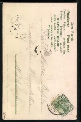 AK Wanderer in idyllischer Landschaft