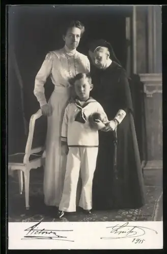 AK Die Grossherzogliche Familie von Baden, Luise und Victoria, 1915