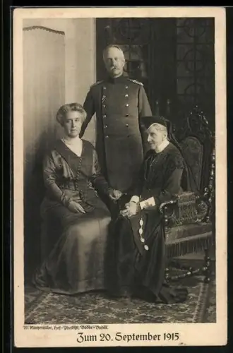 AK Grossherzog Friedrich II. von Baden und Familie, zum 20.9.1915