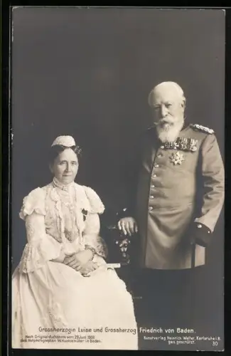 AK Grossherzogin Luise und Grossherzog Friedrich von Baden im Juni 1906