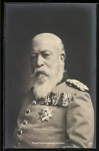 Foto-AK Friedrich Grossherzog von Baden in Uniform mit Orden
