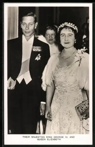 AK King George VI. and Queen Elizabeth, das Königspaar von England