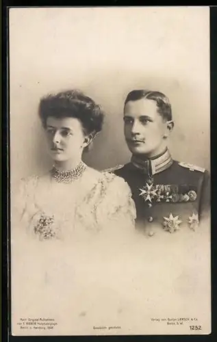 AK Prinz Eitel Friedrich von Preussen mit seiner Gemahlin