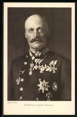 AK Erzherzog Leopold Salvator stattlich in Uniform
