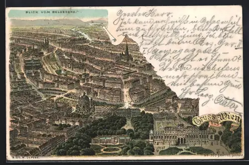 AK Wien, Blick vom Belvedere