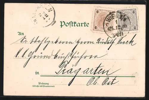 Lithographie Wien, Cursalon im Stadtpark, Wetterhäuschen