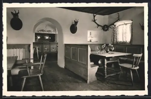 AK Kufstein /Tirol, Hotel Stimmersee, Innenansicht Jägerstüberl