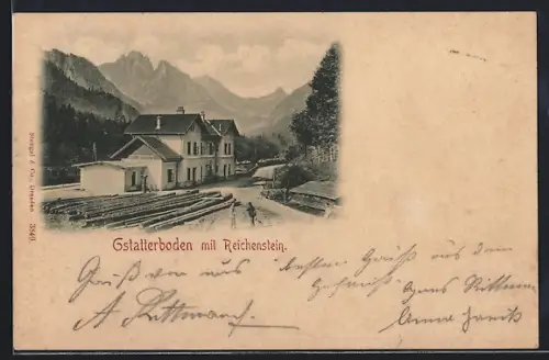 AK Gstatterboden, Blick auf den Bahnhof