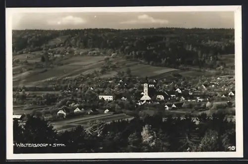 AK Waltersdorf /Stmk., Gesamtansicht mit Umgebung aus der Vogelschau