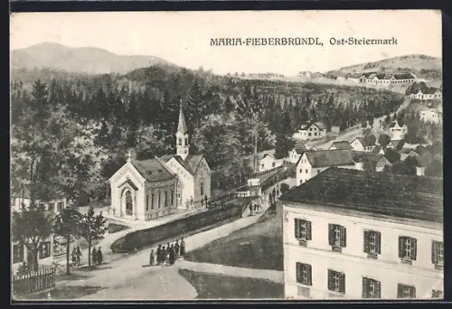 AK Kaibing, Maria-Fieberbründl, Totalansicht aus der Vogelschau