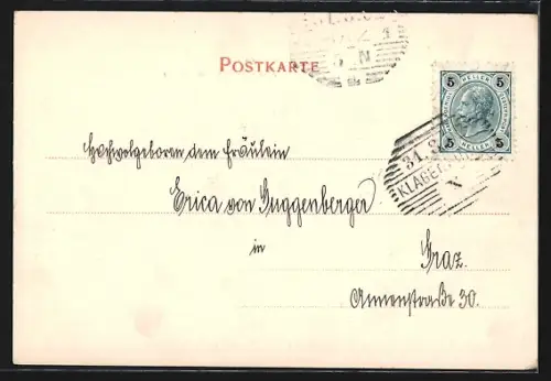 AK Klagenfurt, Neuer Platz mit Rainerhof u. Säulendenkmal