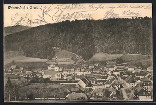 AK Weitensfeld /Kärnten, Teilansicht mit Kirche