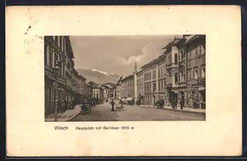 AK Villach, Hauptplatz mit Gerlitzen