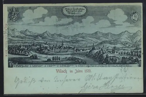 AK Villach, Ortsansicht 1520
