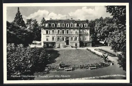 AK Bad Gleichenberg, Kurplatz und Hotel Villa Albrecht