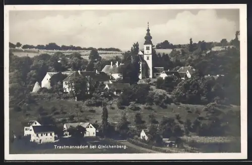 AK Trautmannsdorf bei Gleichenberg, Ortspartie mit Kirche