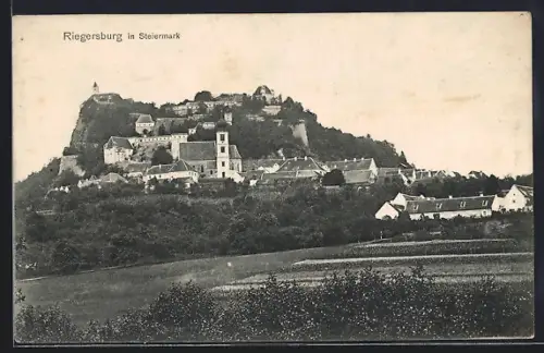 AK Riegersburg in Steiermark, Teilansicht mit Schloss