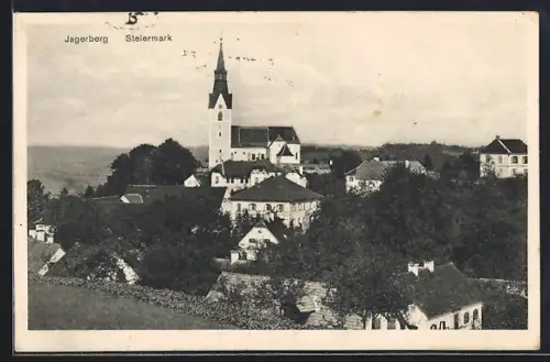 AK Jagerberg /Stmk., Ortsansicht mit Kirche