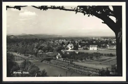 AK Mureck /Stmk., Ortsansicht aus der Vogelschau mit Fluss