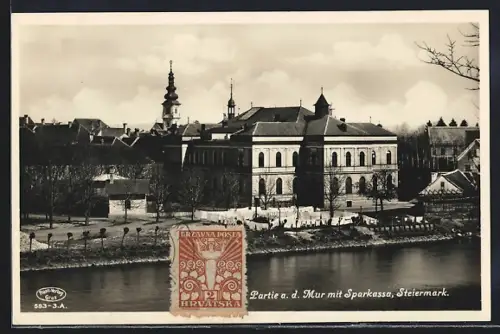 AK Radkersburg, Partie a. d. Mur mit Sparkasse
