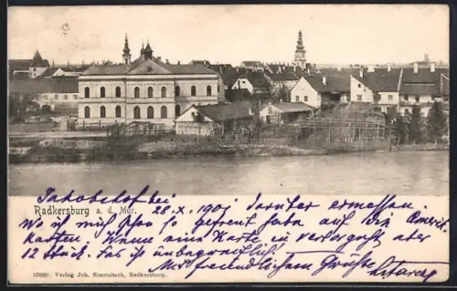 AK Radkersburg a. d. Mur, Uferpartie