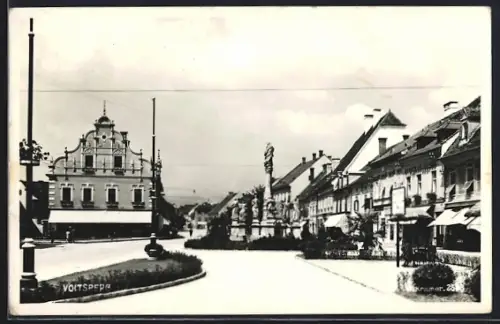 AK Voitsberg, Strassenpartie mit Denkmal