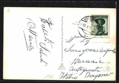 AK Voitsberg, Strassenpartie mit Denkmal