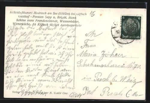AK Modriach am See, Gasthof-Pension Sepp und Birgitt Hann