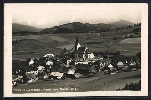 AK St. Oswald-Möderbrugg, St. Oswald mit Kirche