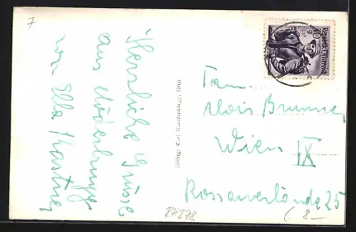 AK Möderbrugg, Strassenpartie mit Bergen