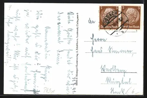 AK Obdach /Stmk., Teilansicht mit Zirbitzkogel