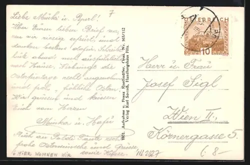 AK Pöls /Oberstm., Teilansicht mit Bergen