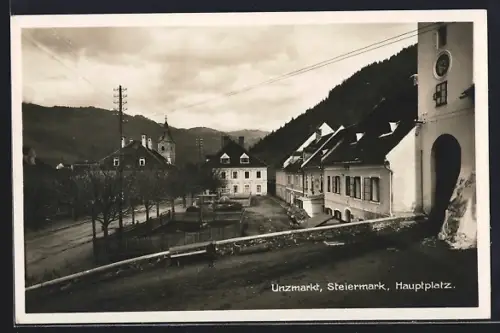 AK Unzmarkt /Steiermark, Blick über den Hauptplatz